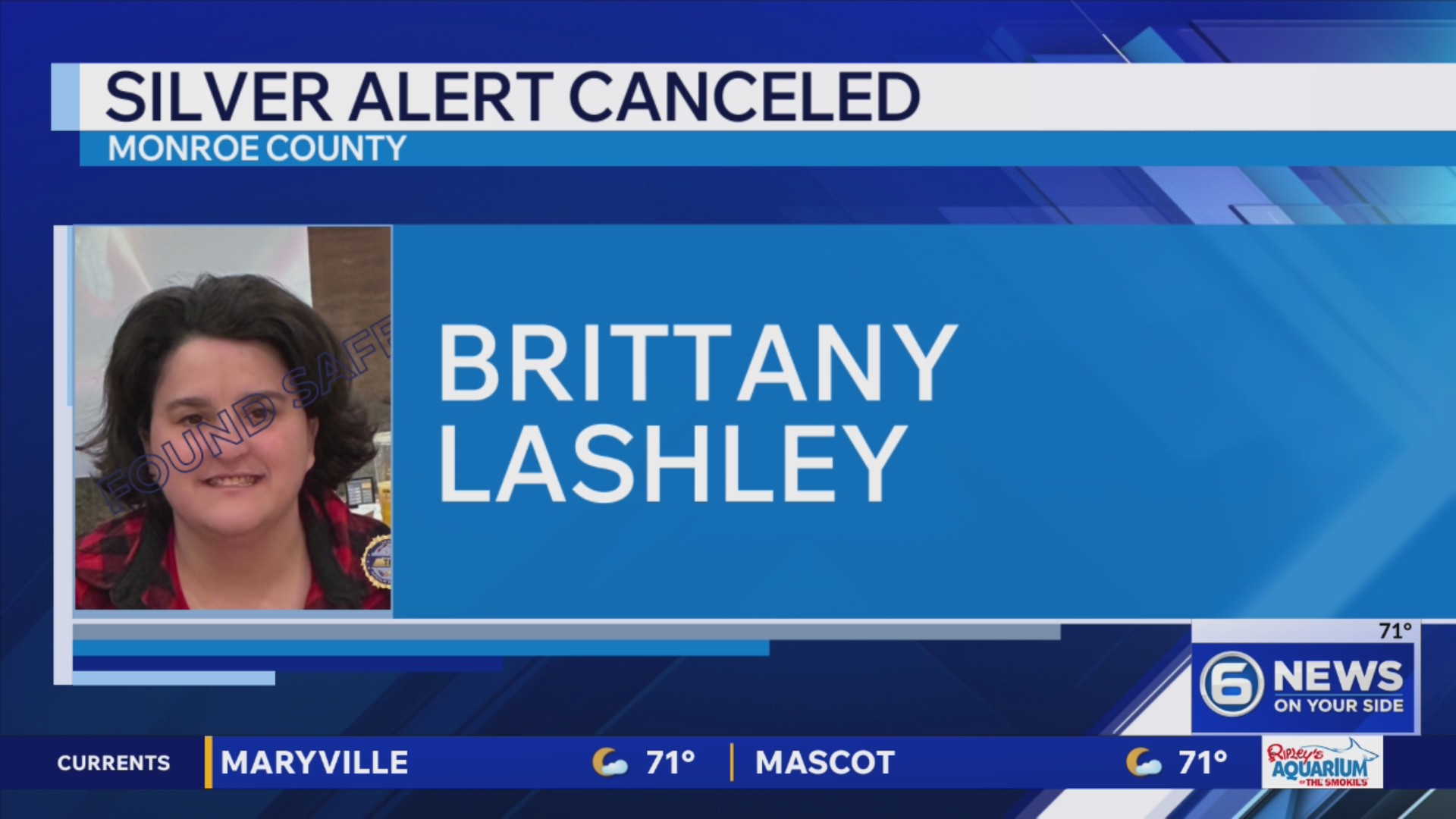 Monroe County woman found safe after TBI Silver Alert