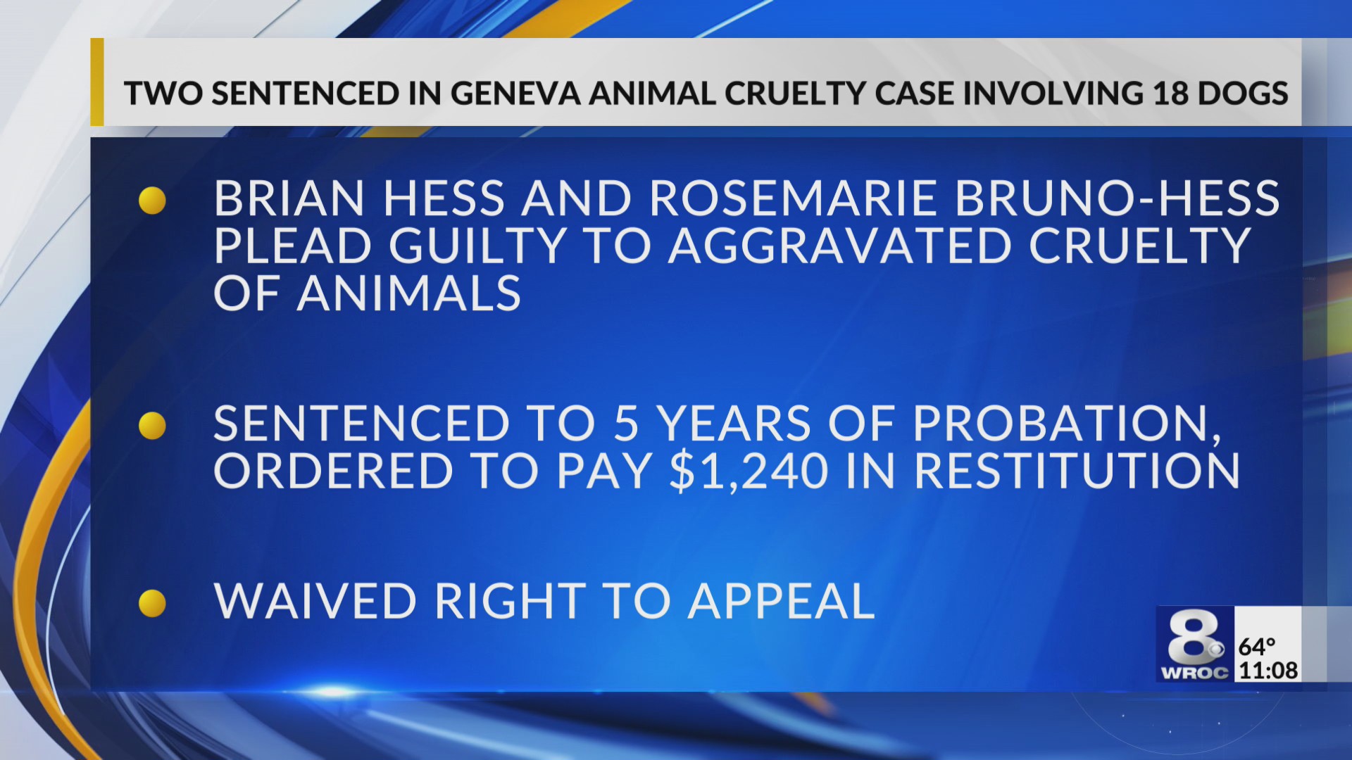 Two sentenced in Geneva animal cruelty case involving 18 dogs