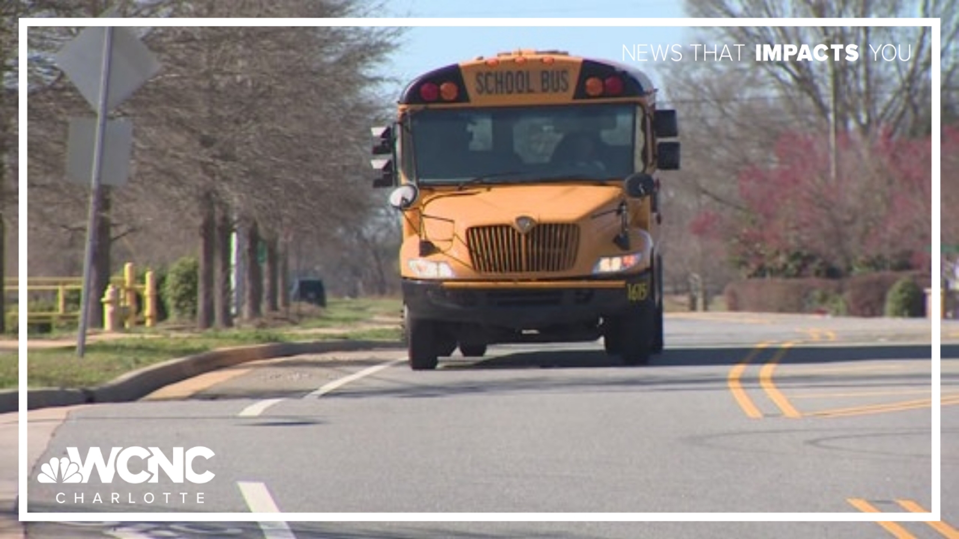 Rock thrown at CMS school bus this evening after leaving Myers Park ...