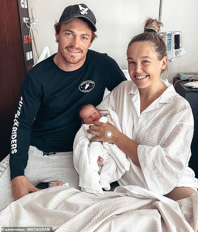 Former footy WAG Amie Rohan reveals baby joy after tragic end to first ...
