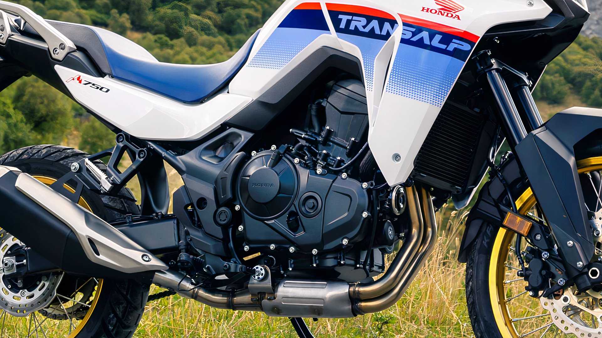 Honda XL750 Transalp close up engine shot