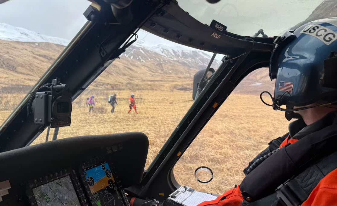 US Coast Guard rescues two hikers stranded on volcano in Alaska