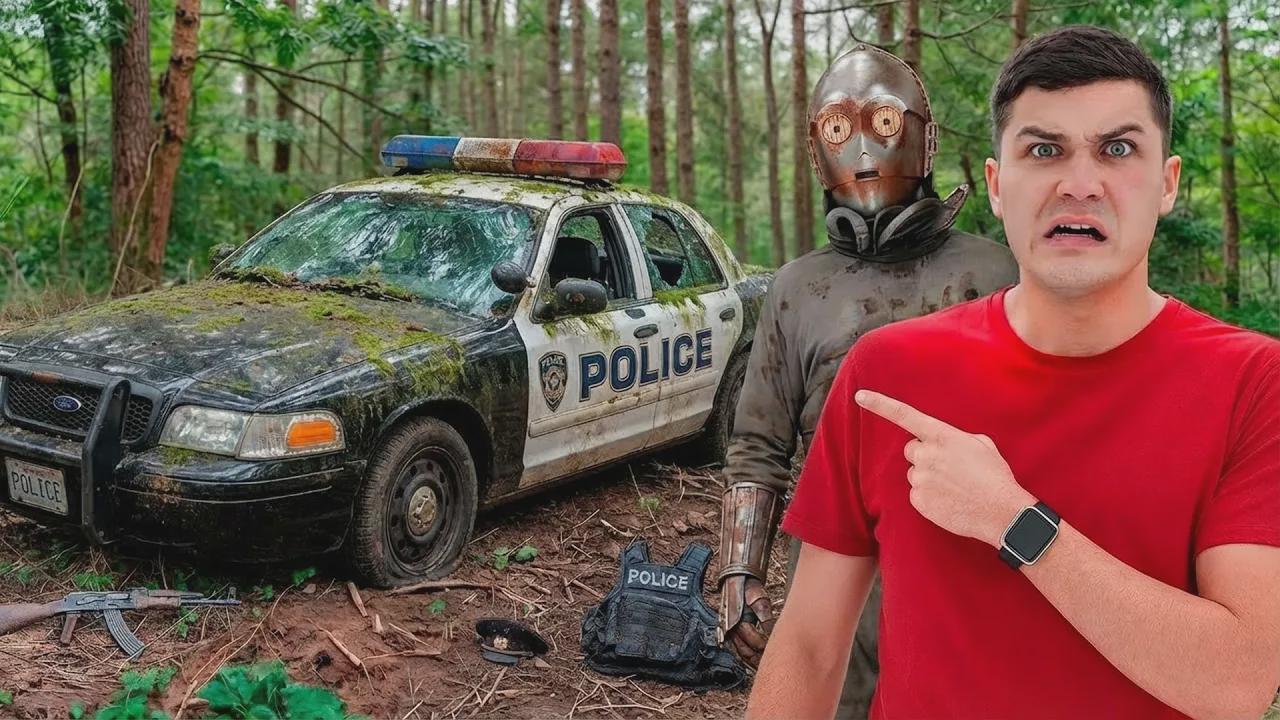 We found an abandoned police car in the forest… what happened here?