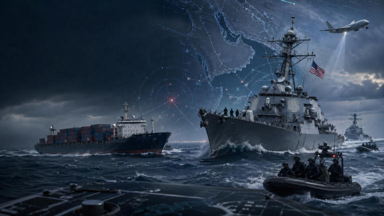 US stops Iran-linked vessel in Arabian Sea as blockade enforcement expands