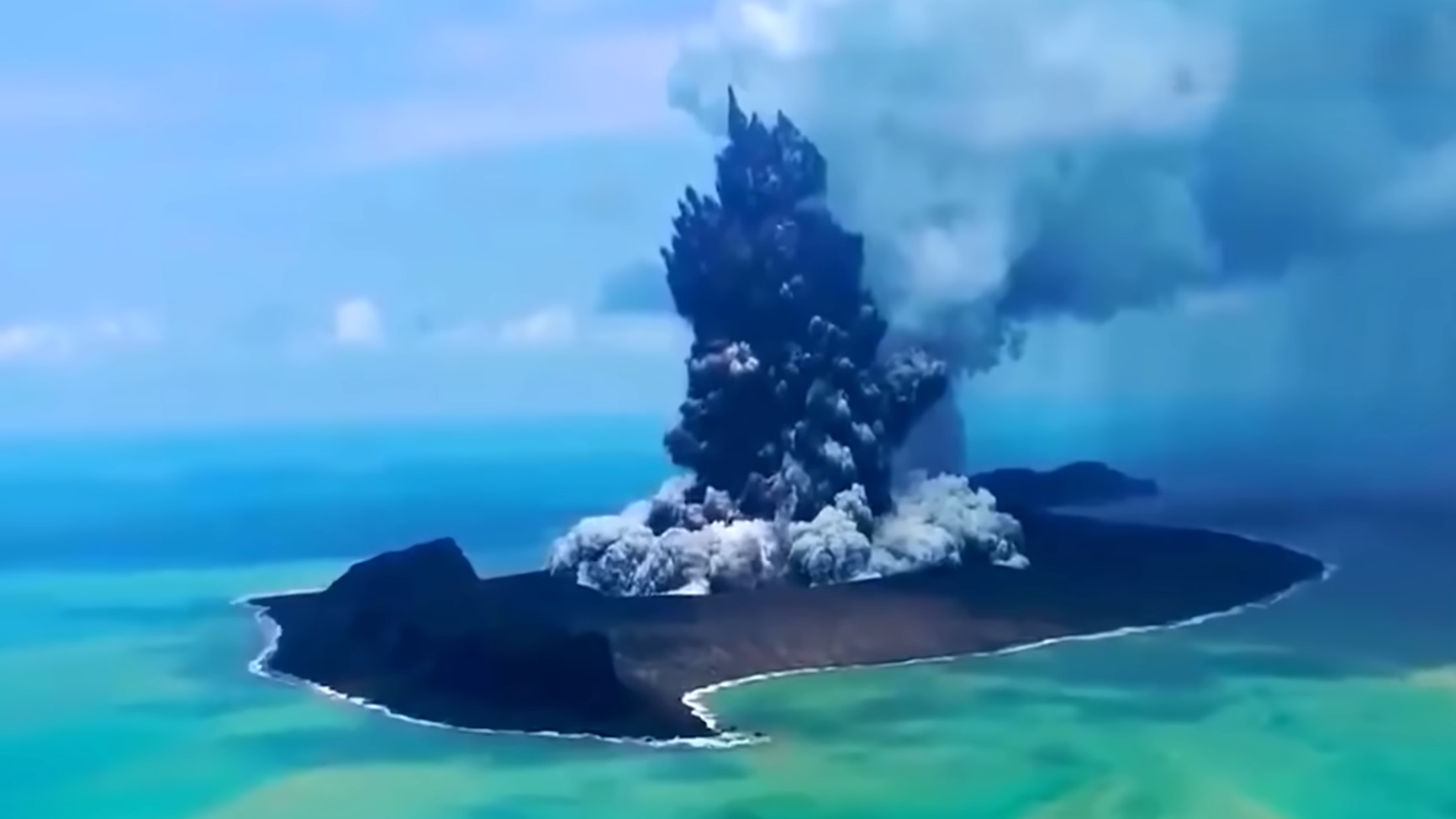 The biggest volcano eruption ever caught on camera from space