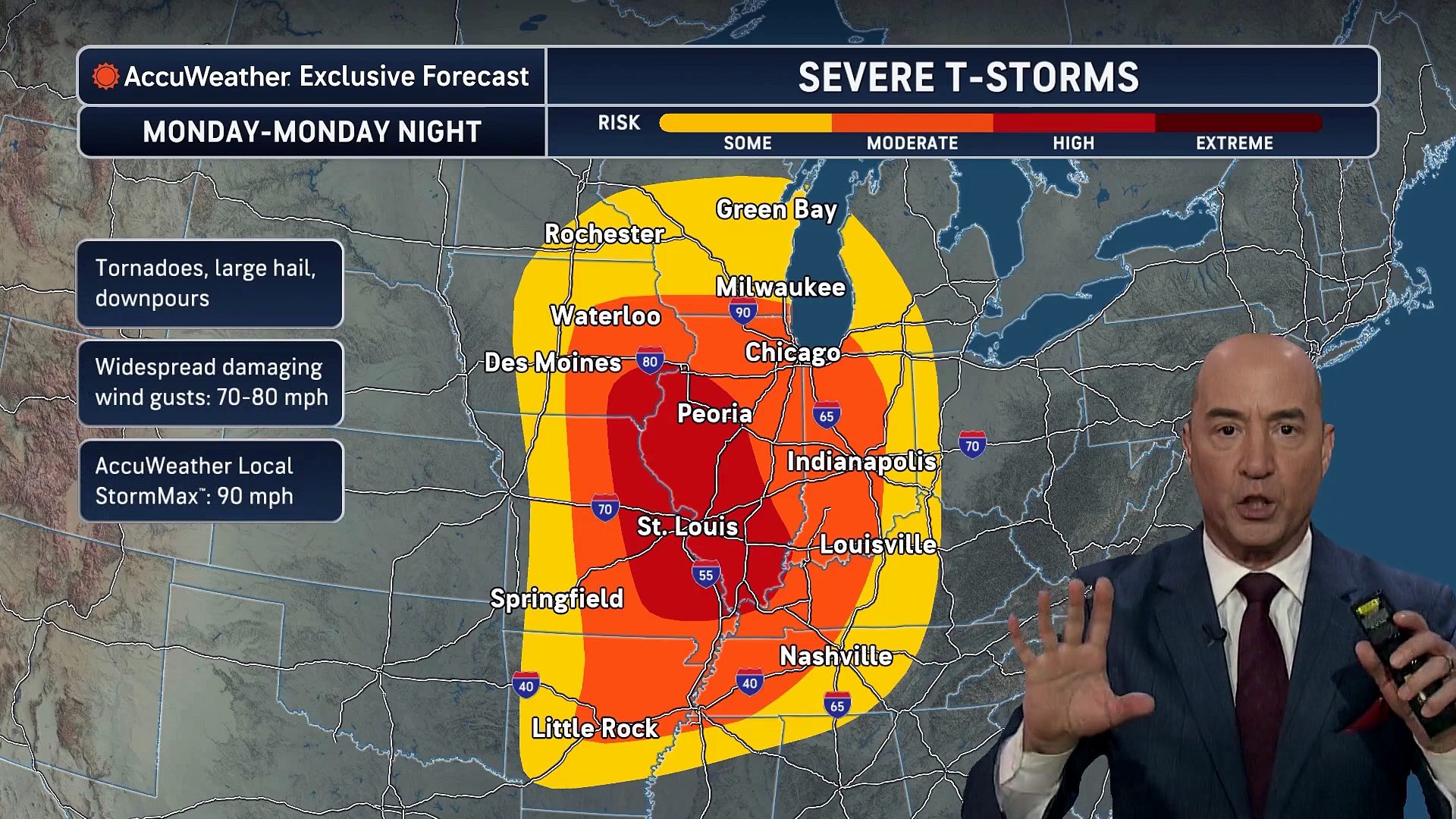 High-risk storms bring tornado threat to Midwest Monday