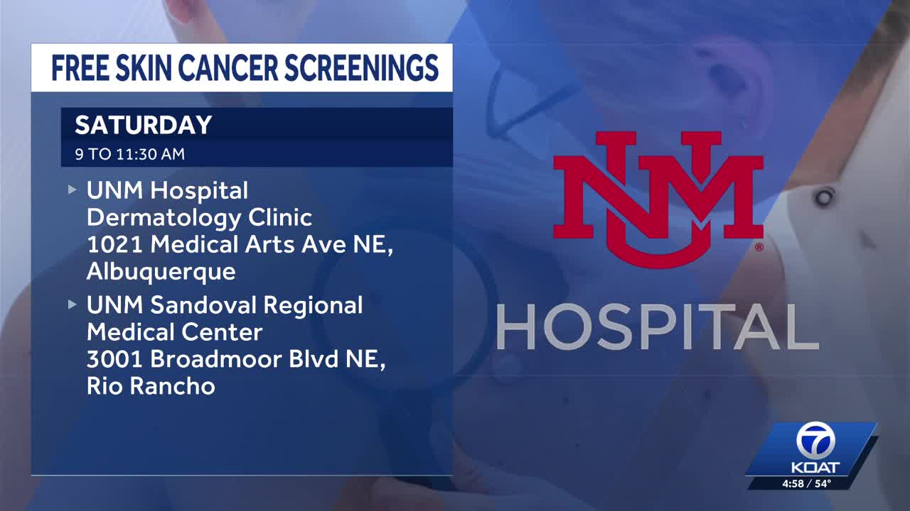 UNM School of Medicine offering free skin cancer screenings