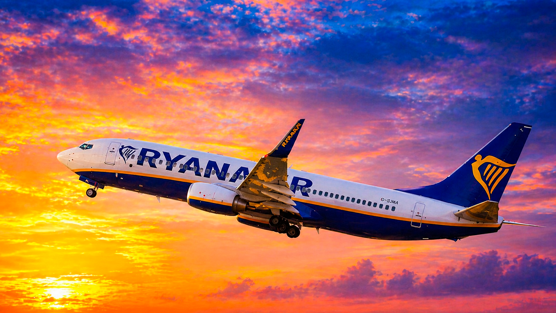 Jets blast off into a stunning sunset sky