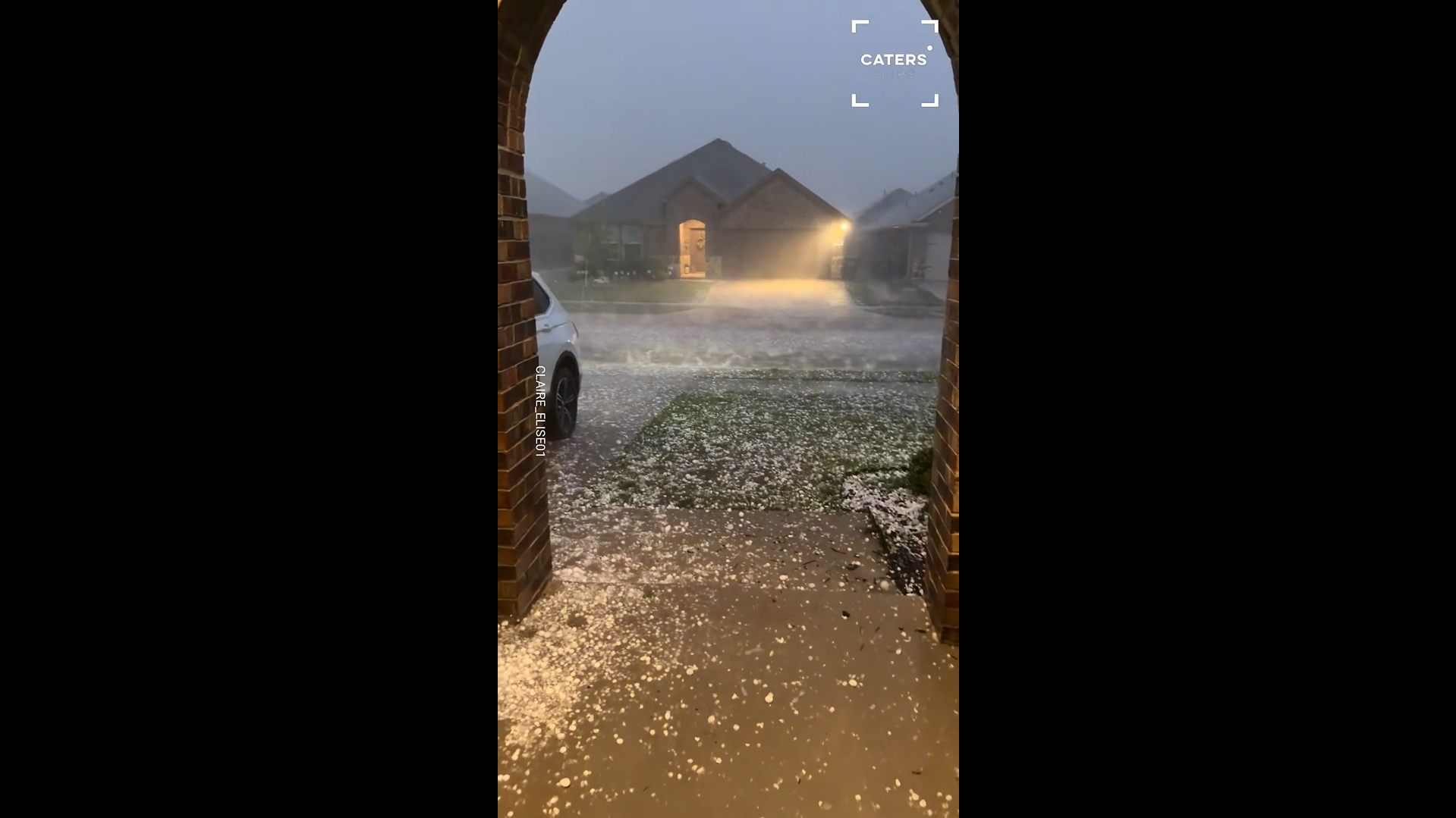 Massive hailstorm turns street into rushing river in Texas