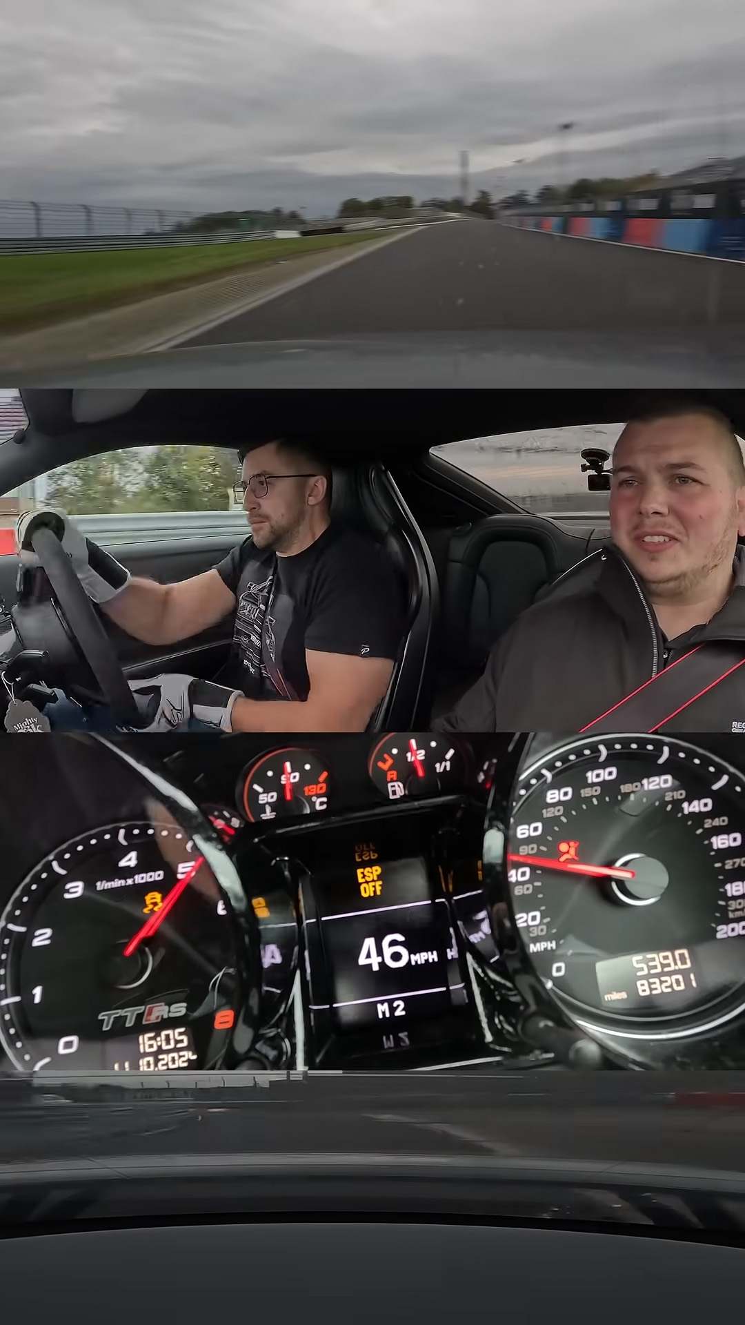 Audi TT slide save triggers unexpected passenger reaction