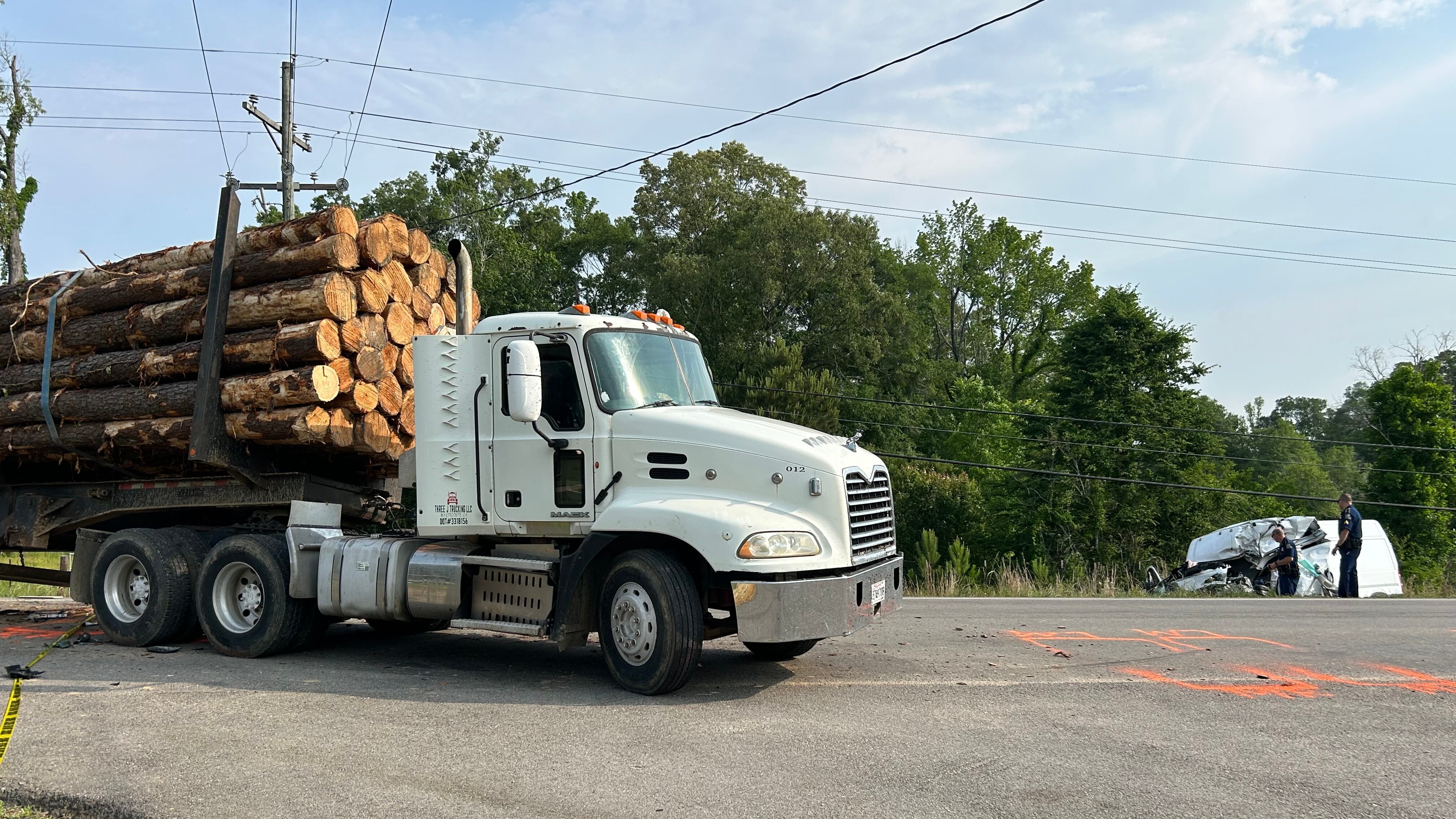 Man killed in crash involving log truck on Tuesday morning