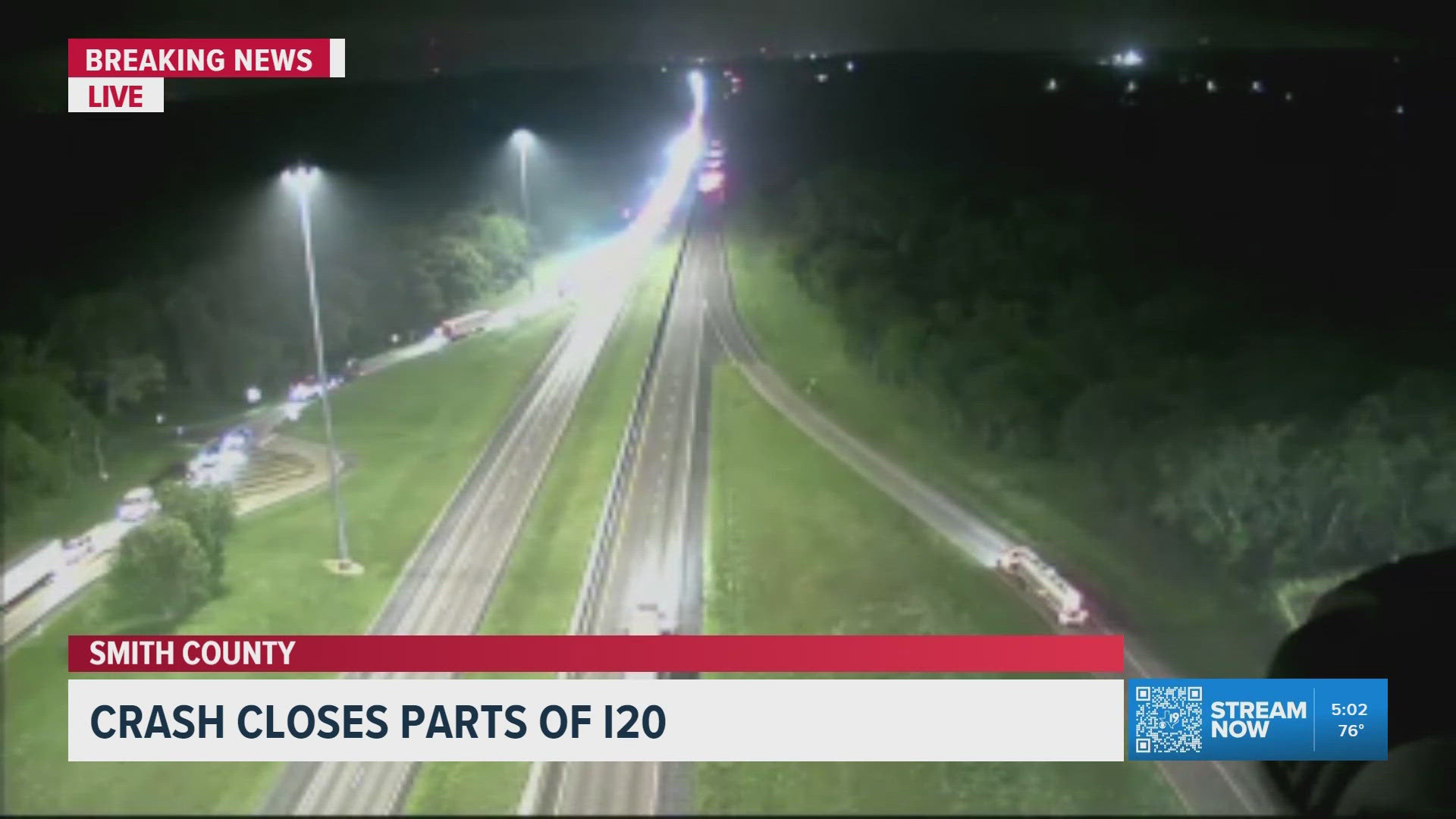 Crash on I-20 in Smith County causes major delays