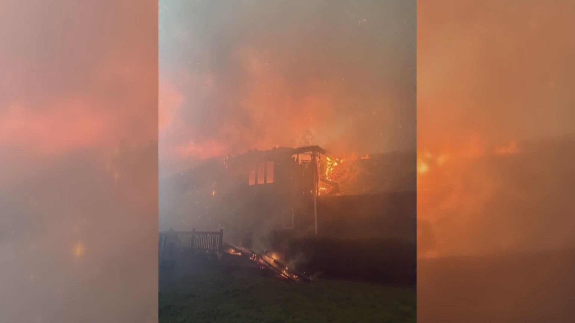 Lightning strike sparks house fire in Oldham County during storm