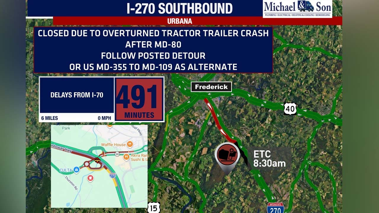 Overturned tractor trailer causes major delays on I 270 after driver ...