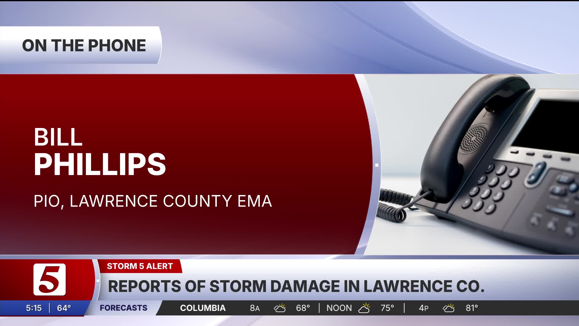 Storm damage reported in Lawrence County Tuesday morning