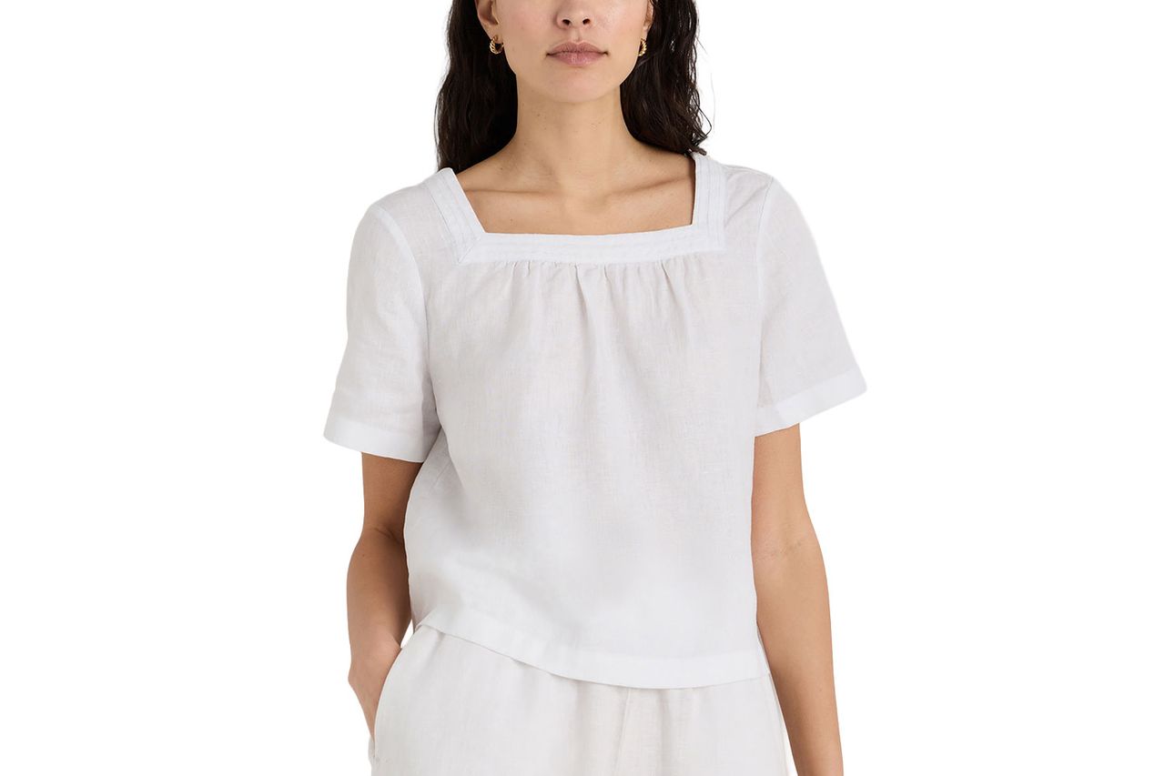 Quince 100% European Linen Square Neck Swing Top