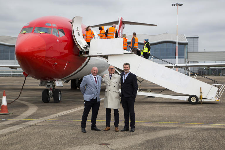 Video: Airport chiefs herald arrival of first large plane since DSA closure