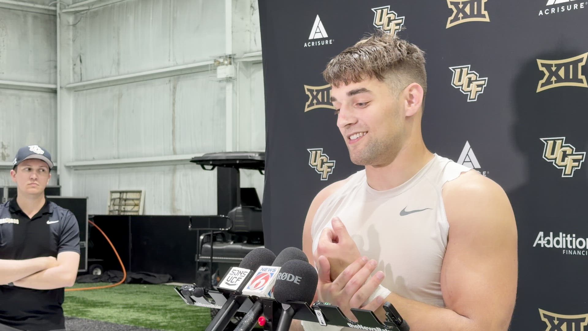 UCF linebacker Tackett Curtis discusses his history with DC Alex Grinch ...