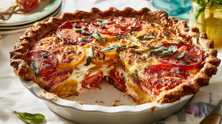We absolutely adore this baked tomato pie