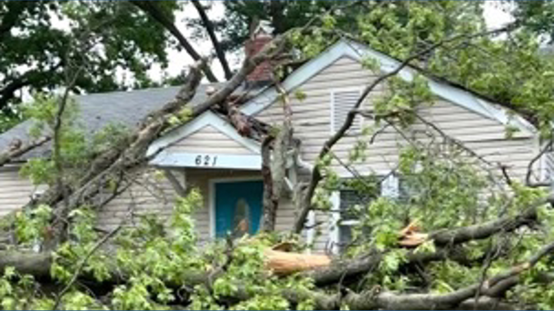 Monday storms send tree into home and car in Ferguson