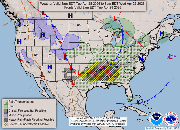 These parts of Texas face a threat of large hail and tornadoes Tuesday ...
