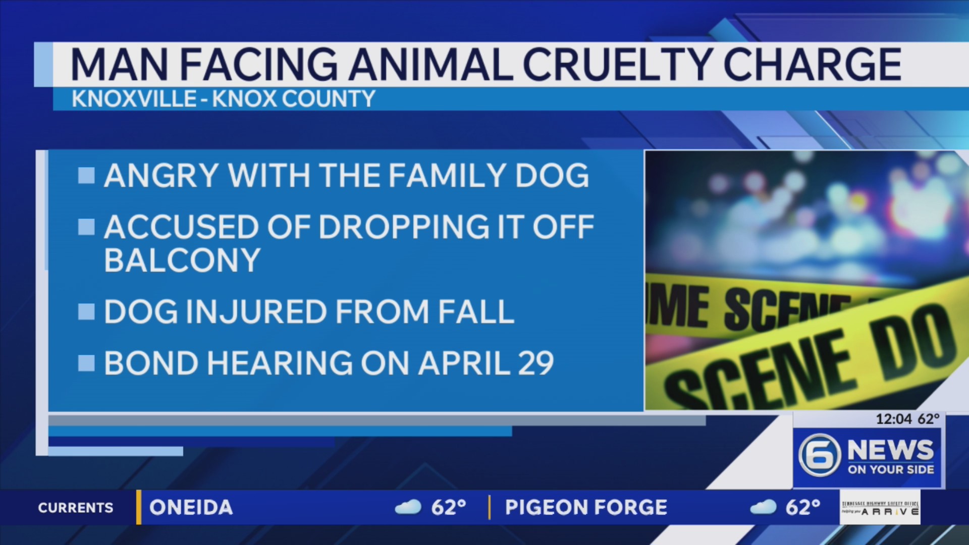 Knoxville man accused of dropping dog from balcony