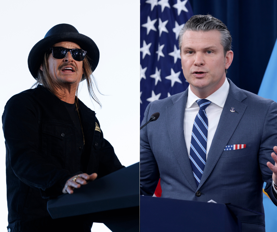 Pete Hegseth revealed on X he joined "my friend," singer Kid Rock, on a helicopter ride.
