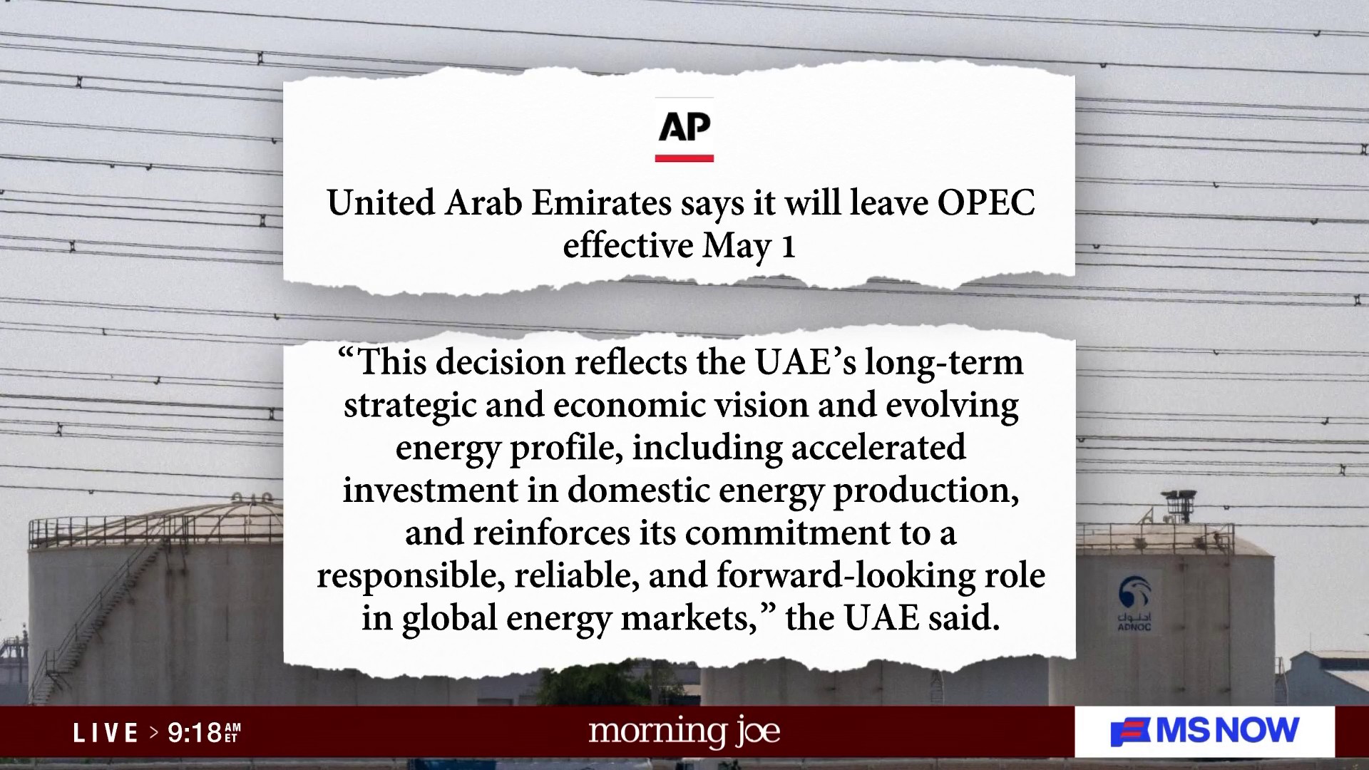 United Arab Emirates to leave OPEC on Friday