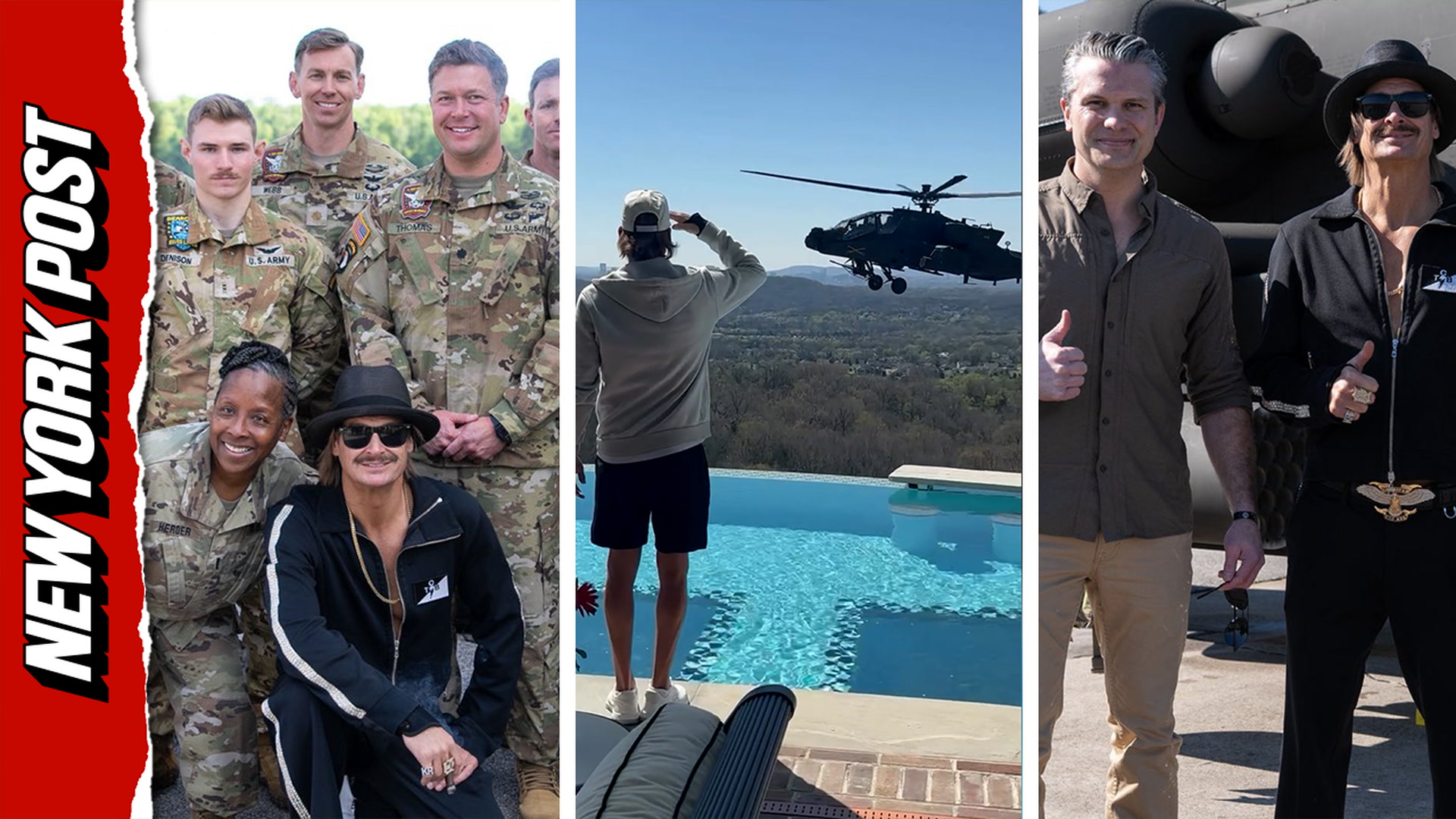 Kid Rock flies in Apache helicopter with Hegseth after earlier ...