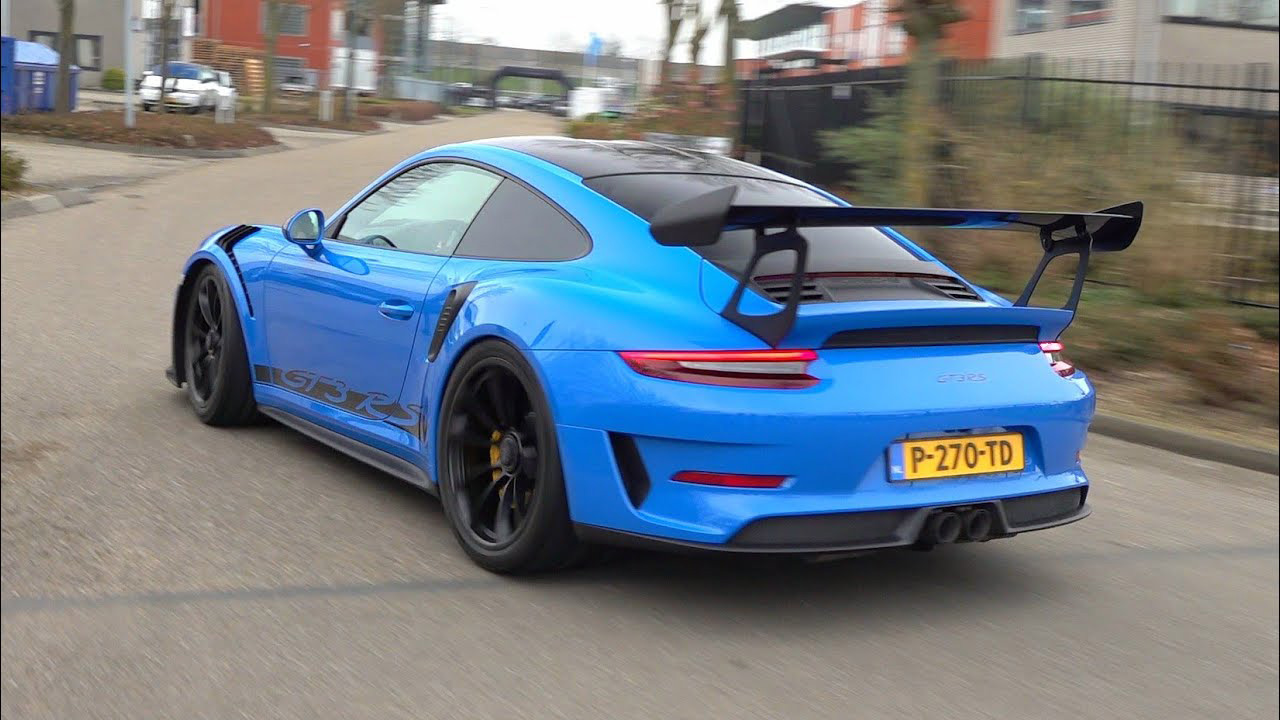 Porsche 911 GT3 RS 991 exhaust sound and high performance acceleration