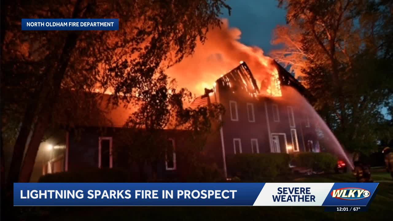 Family displaced after lightning strike sparks house fire in Prospect