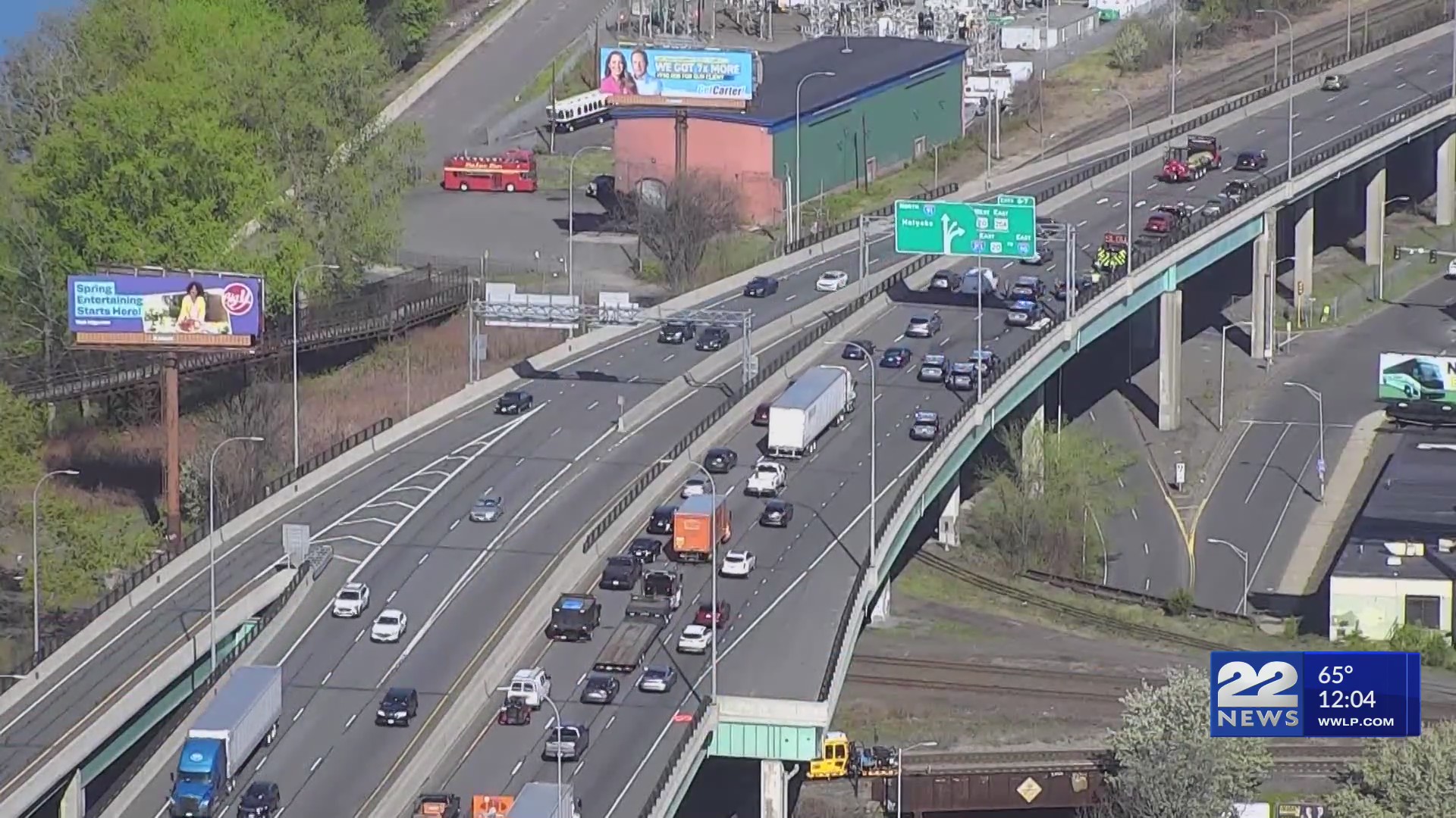 Two taken to hospital after crash on I-91 in Springfield