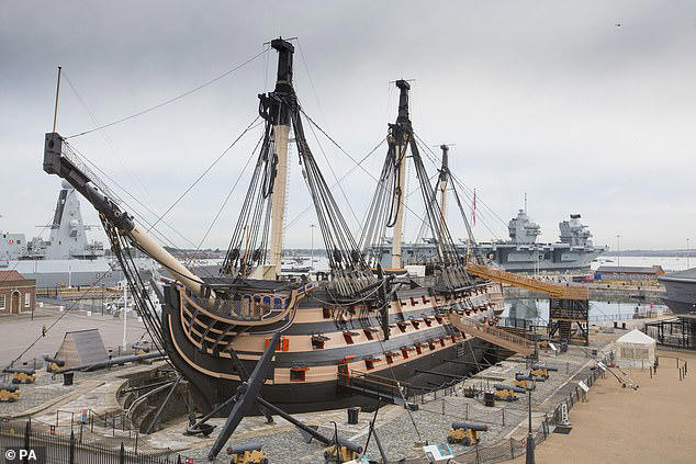 Foremast from Lord Nelson's HMS Victory is removed as part of £ ...