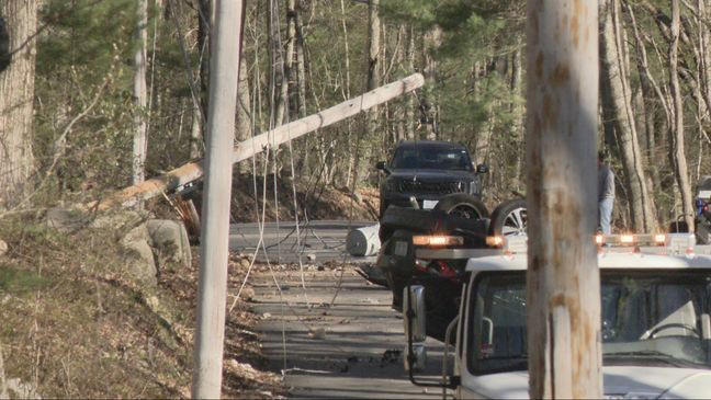 Driver hospitalized after rollover crash that snapped electric pole in ...