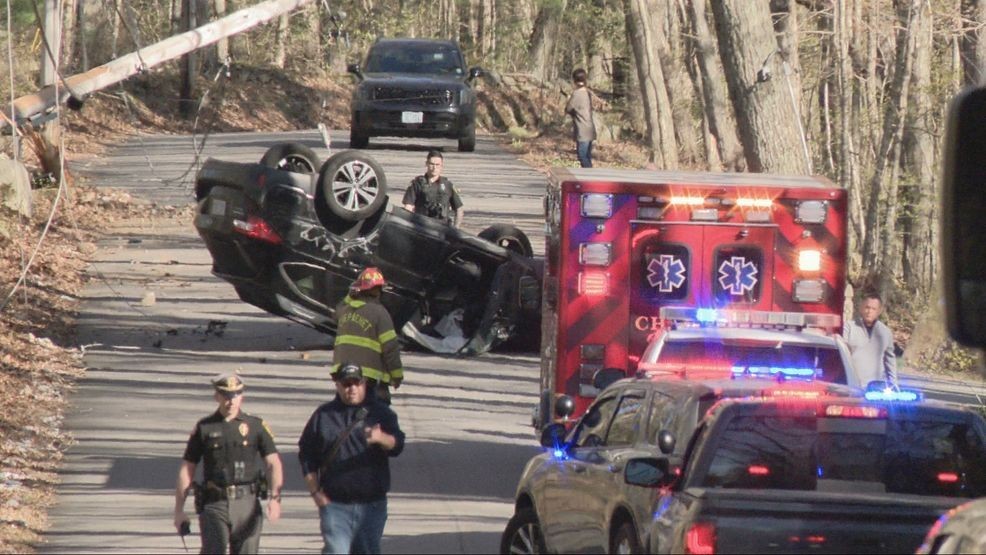 Driver hospitalized after rollover crash that snapped electric pole in ...