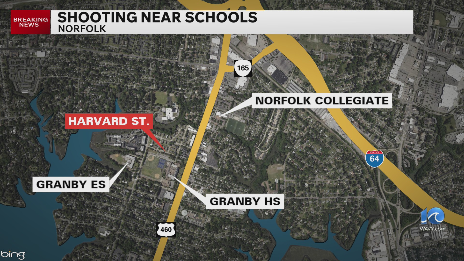 Nearby shooting incident prompts lockdown at Norfolk schools