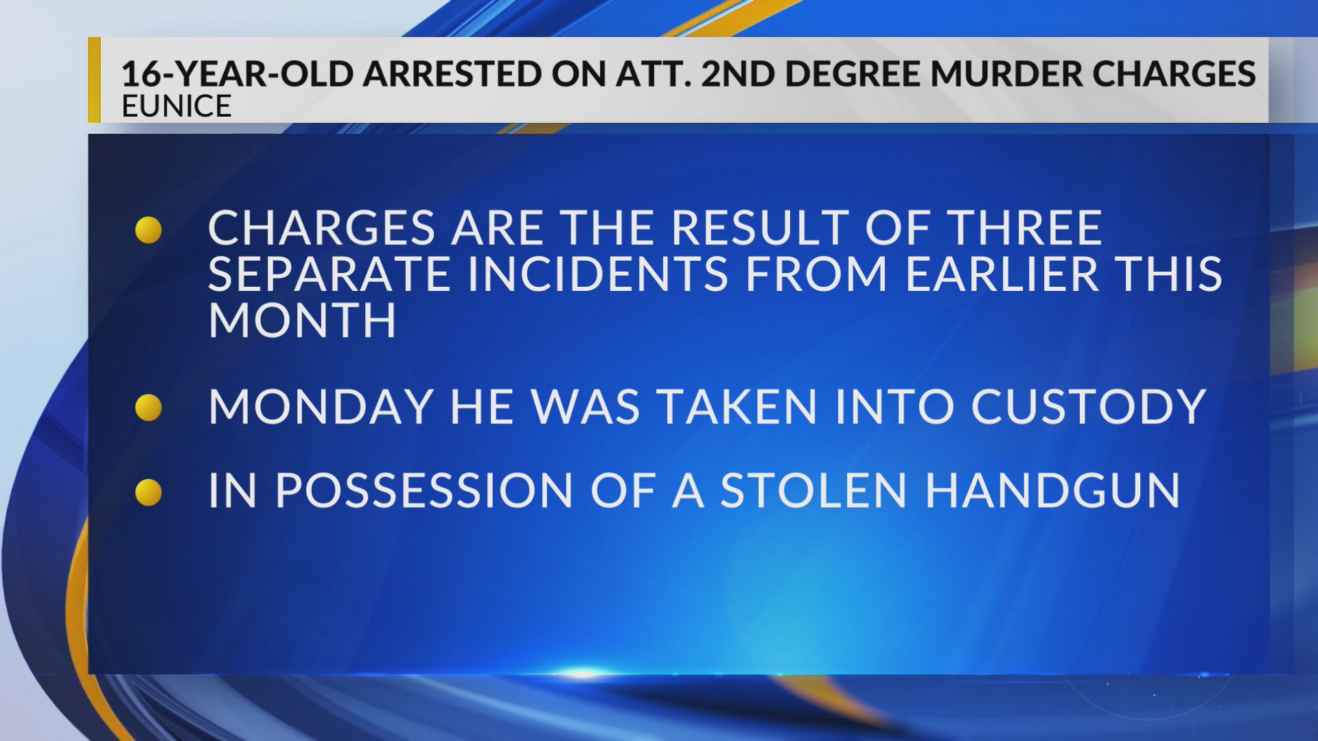 Teen faces attempted murder charges in Eunice