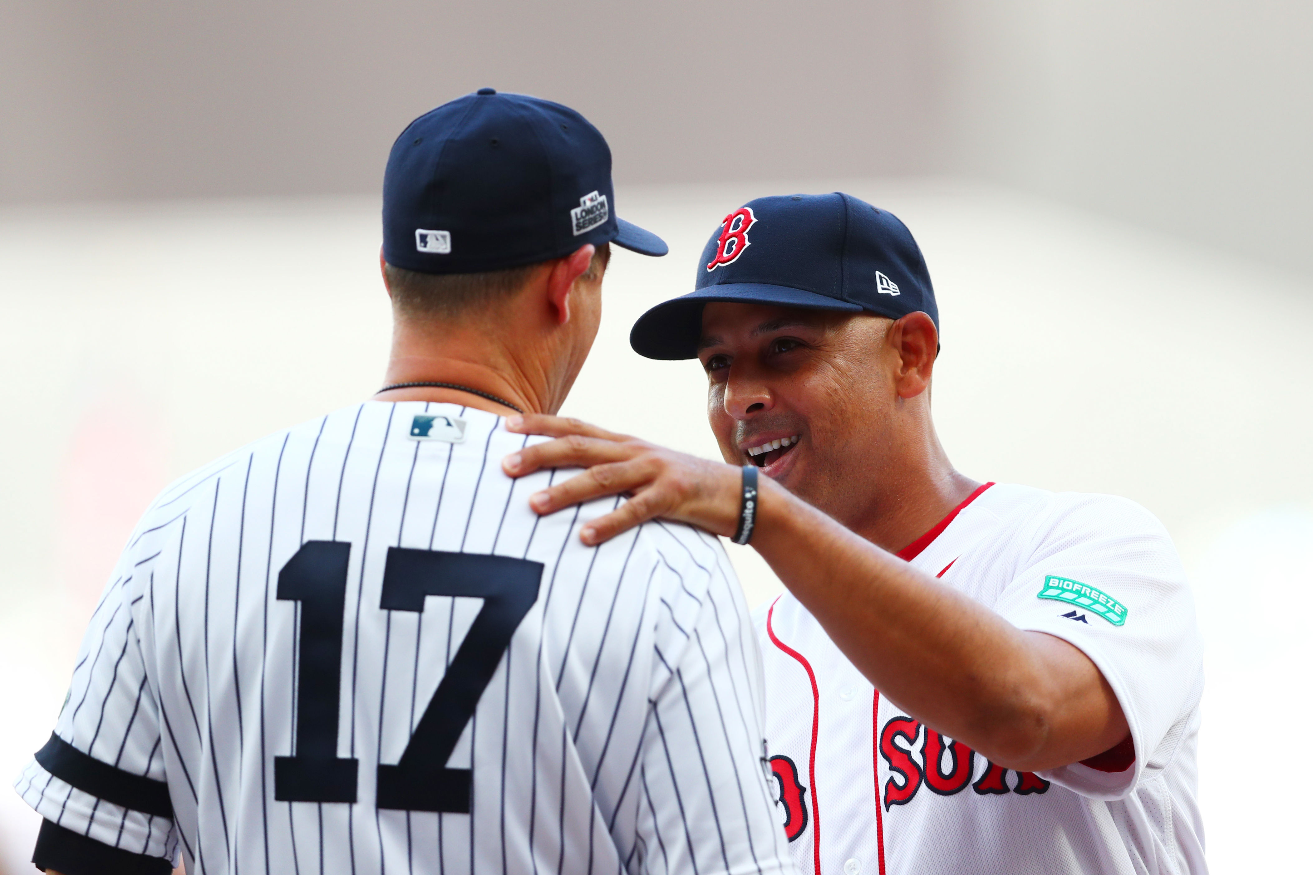Yankees' Aaron Boone reacts to Red Sox firing manager Alex Cora