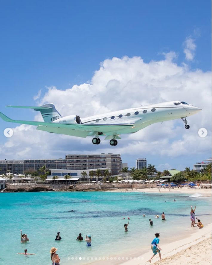 Aeronave do empresário Fernando Oliveira Lima, que atua no ramo de apostas online, em registro feito em uma viagem a São Martinho com presença de quatro parlamentares no voo de volta Foto: Reprodução Instagram