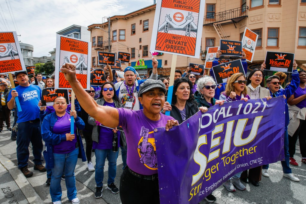 The SEIU is one of the country’s most powerful unions representing government workers. San Francisco Chronicle via Getty Images