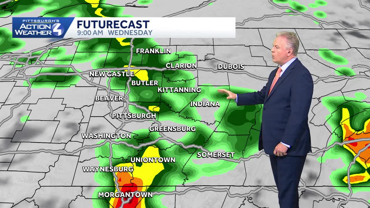 Thunderstorms, heavy rain in western Pennsylvania on Wednesday