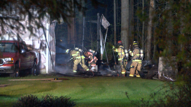 Crews respond to Waterford garage fire Tuesday morning