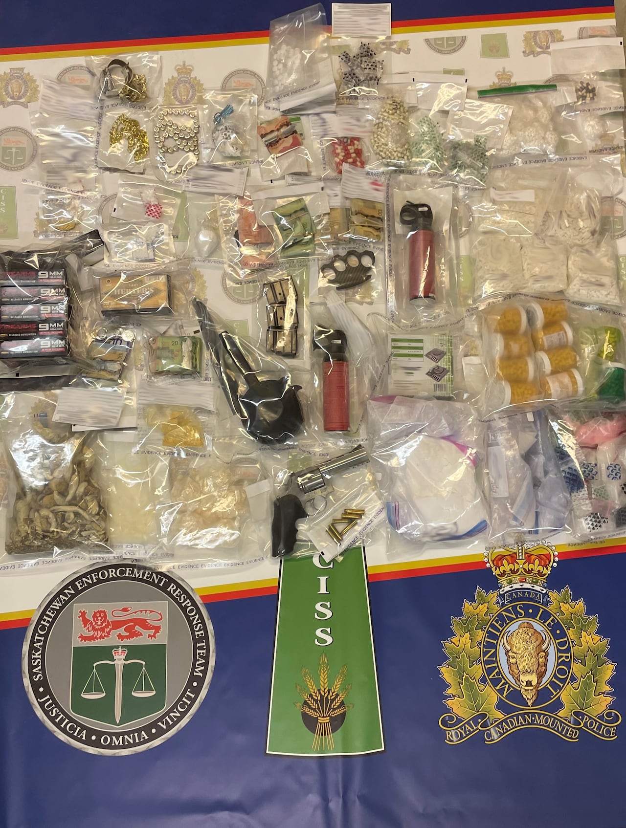 Meth, bear spray, handgun among items seized in co-ordinated Sask. RCMP ...