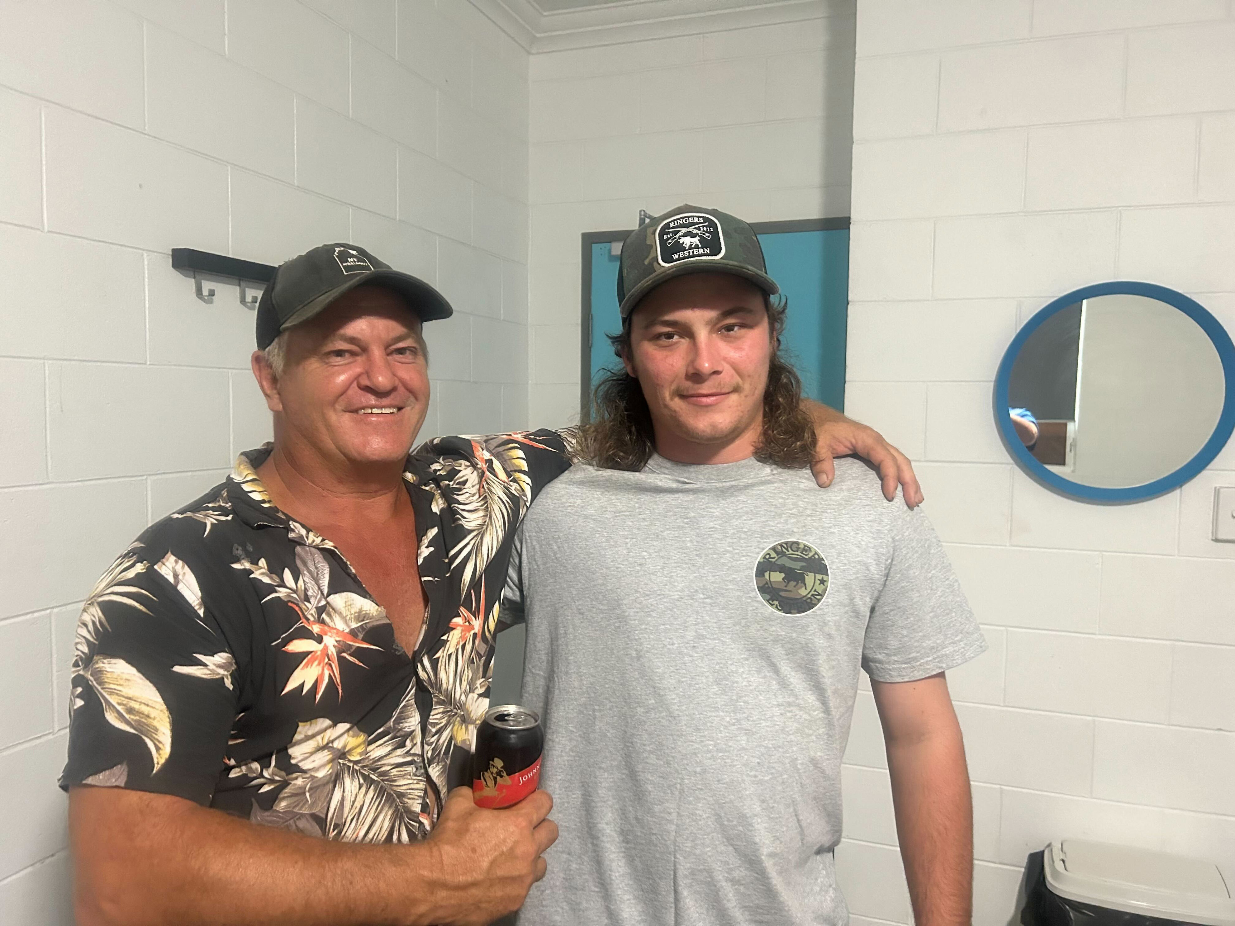 Robbie with his son Byron.