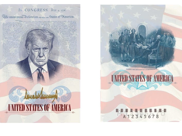 The US is issuing special new passports — with Trump's face in them