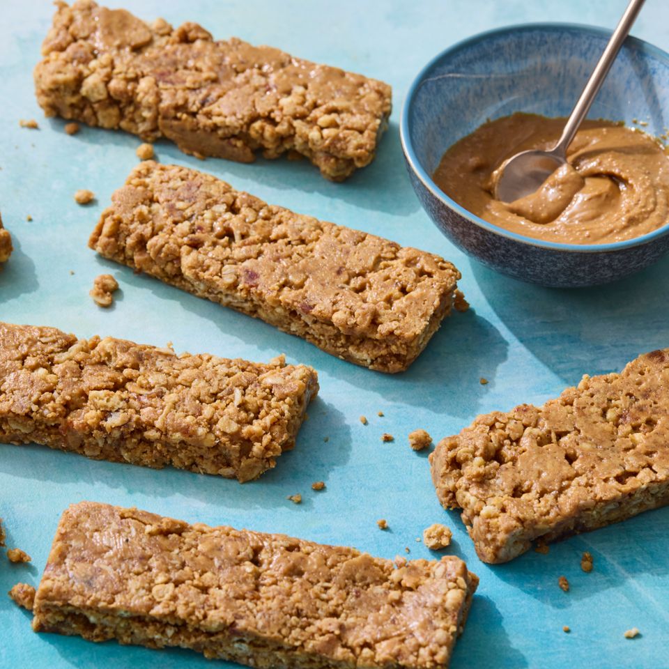 A recipe image of Peanut Butter Granola Bars.