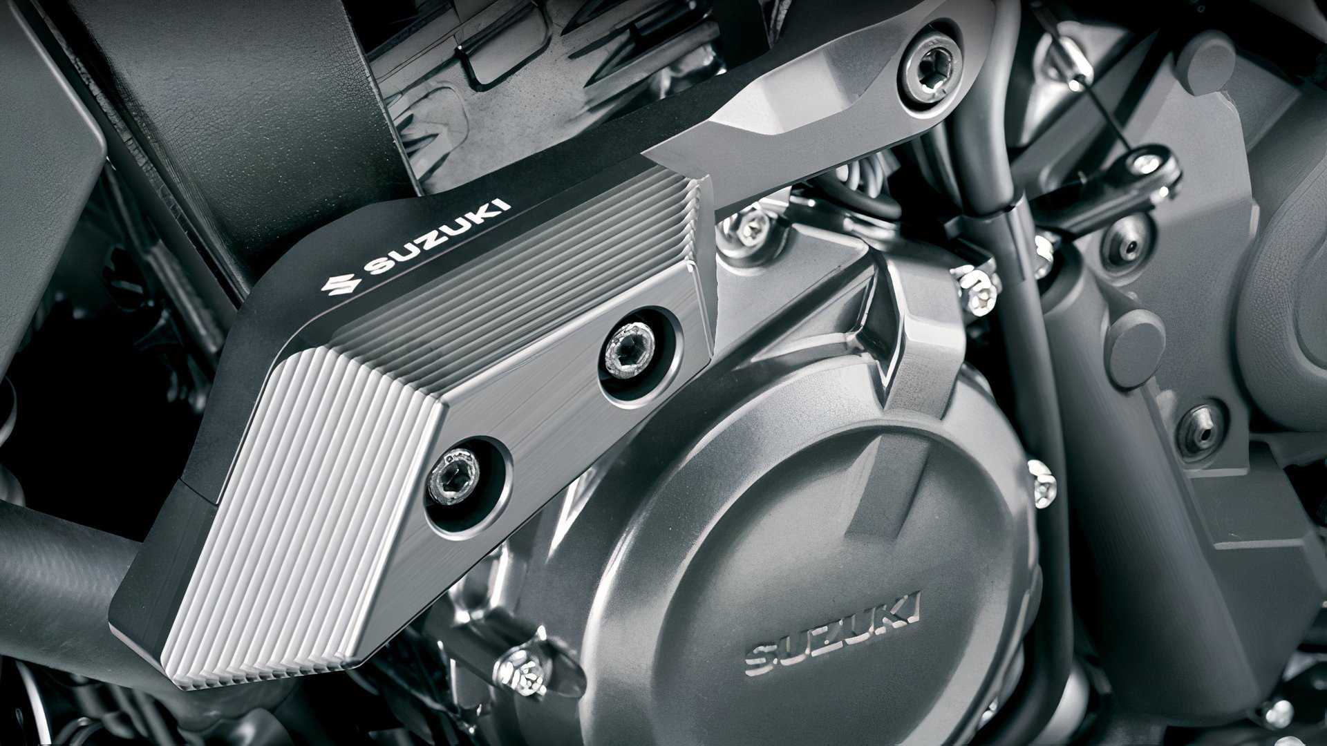 Close-up shot of a Suzuki GSX-S1000GX+ Engine