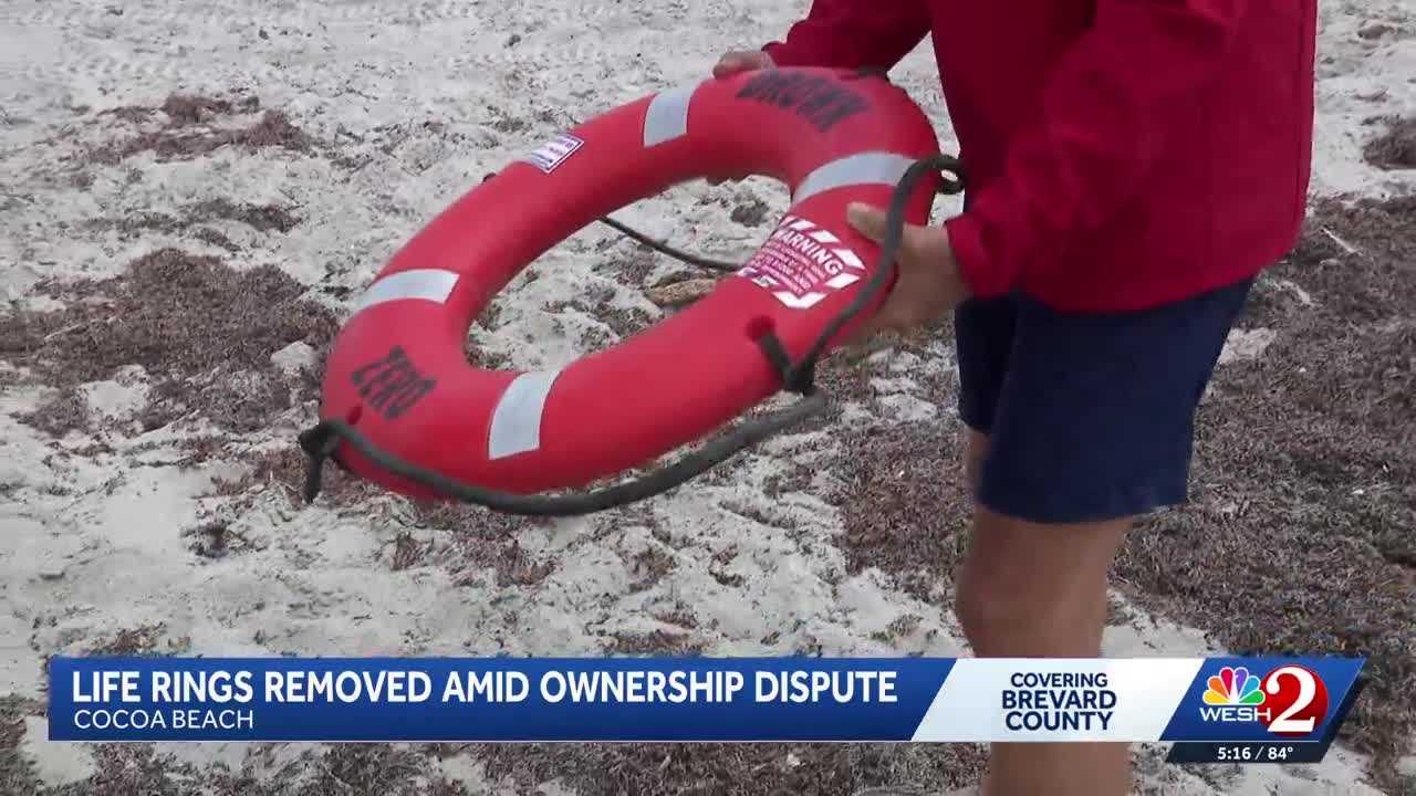 Life-saving rescue rings removed from Cocoa Beach amid dispute and lawsuit