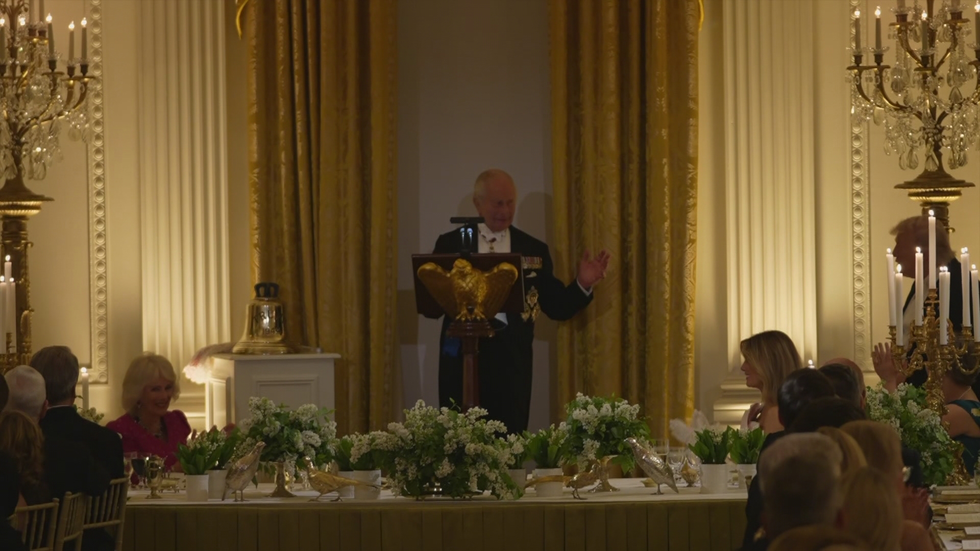 King presents President Trump with a bell