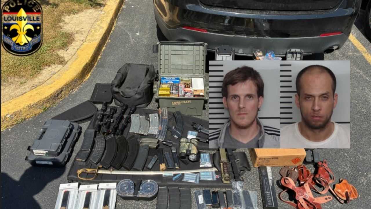 2 arrested after dozens of firearms seized in south Louisville